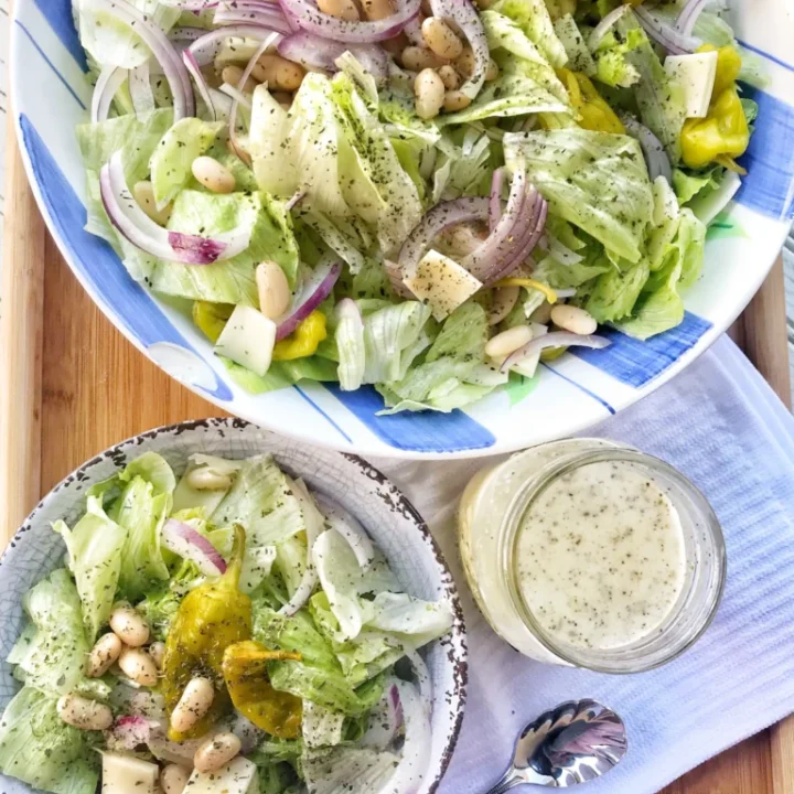 Salad with creamy Italian dressing