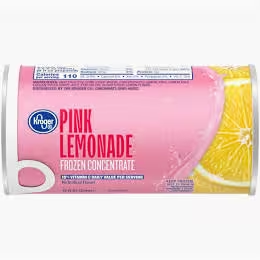 A can of pink lemonade concentrate