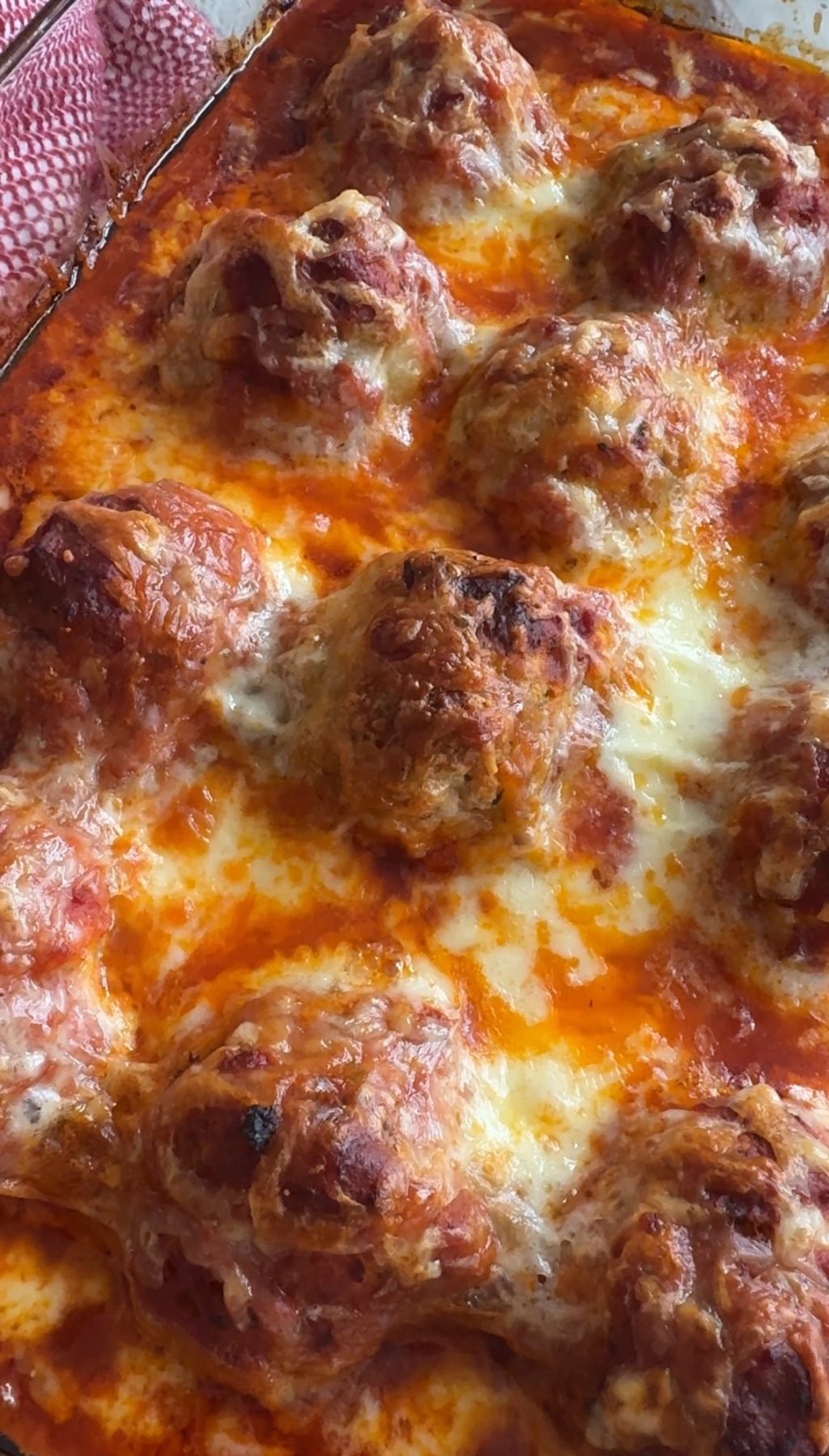 A close up of the finished meatballs