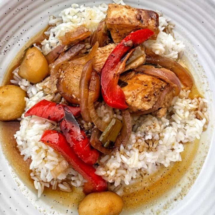 Asian Chicken Bake over rice