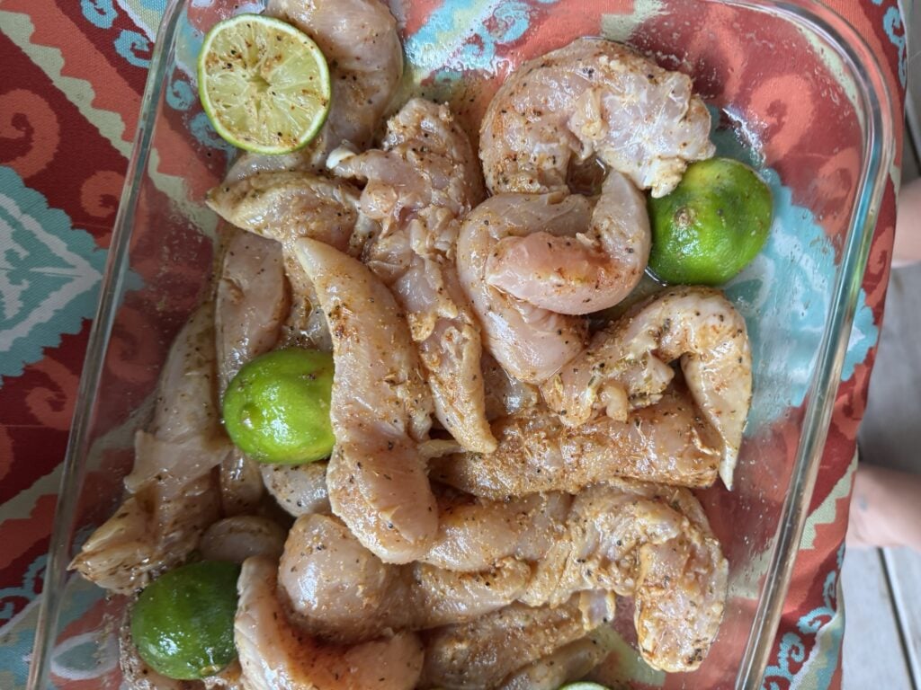 Marinated chicken with limes