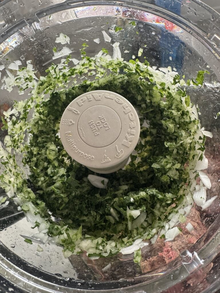 Veggies in a food processor