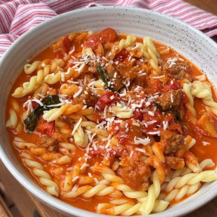 Creamy Tomato, Basil, and Sausage Pasta Recipe