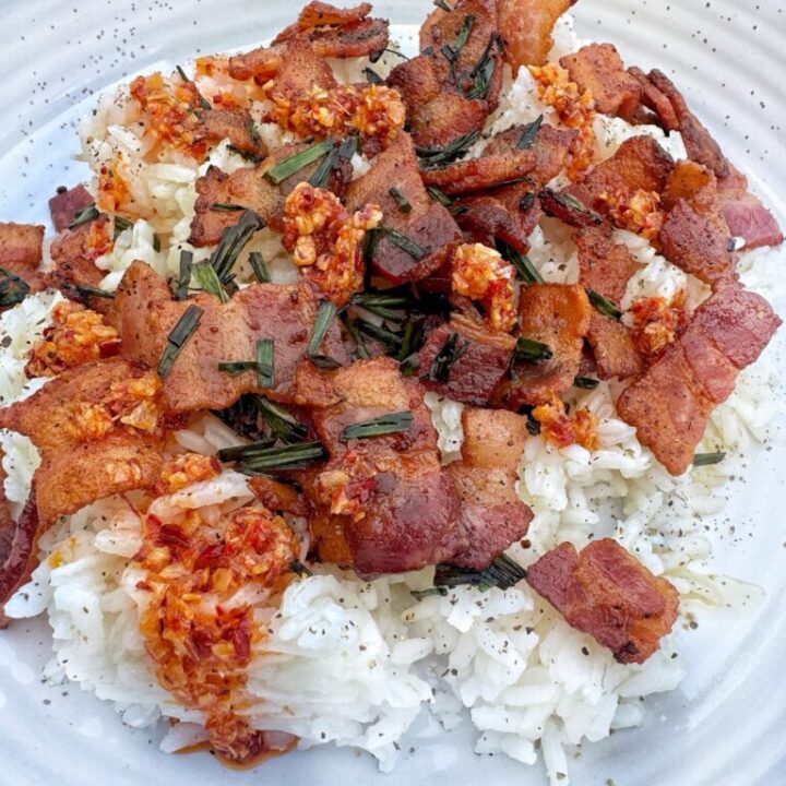 Bacon and Fried Chive Rice