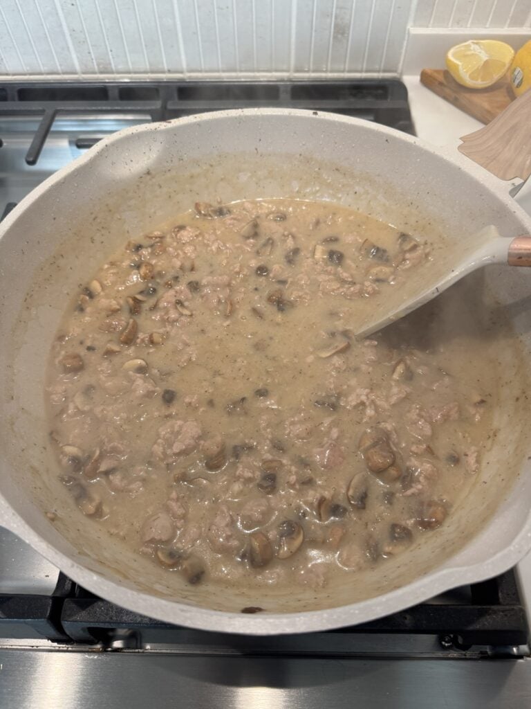 Sausage gravy in the pan
