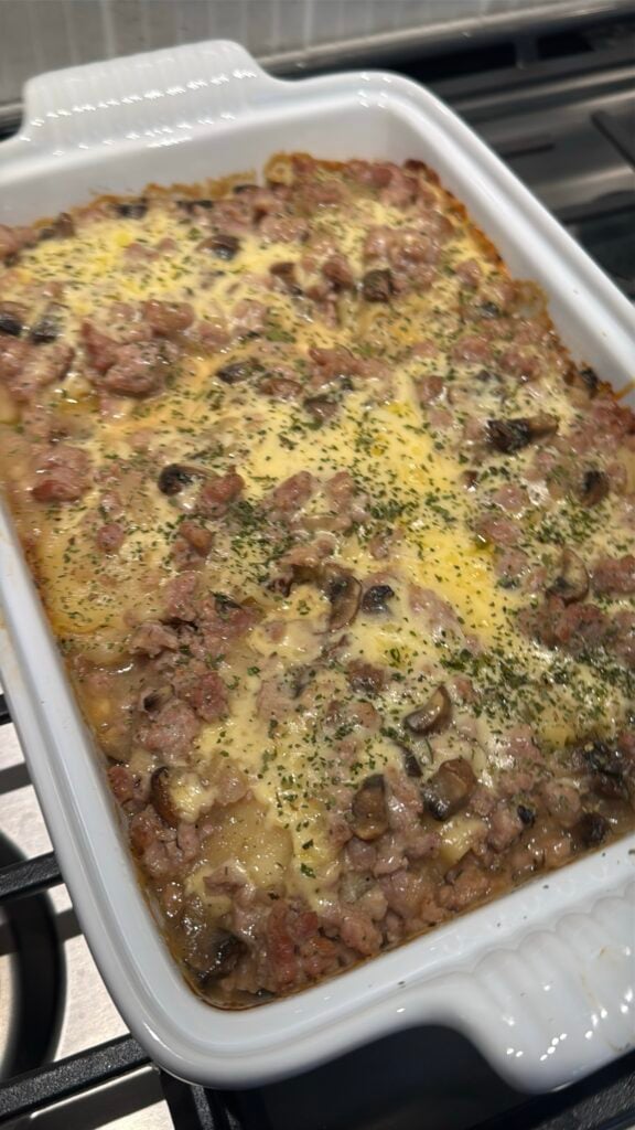 The finished pierogi lasagna