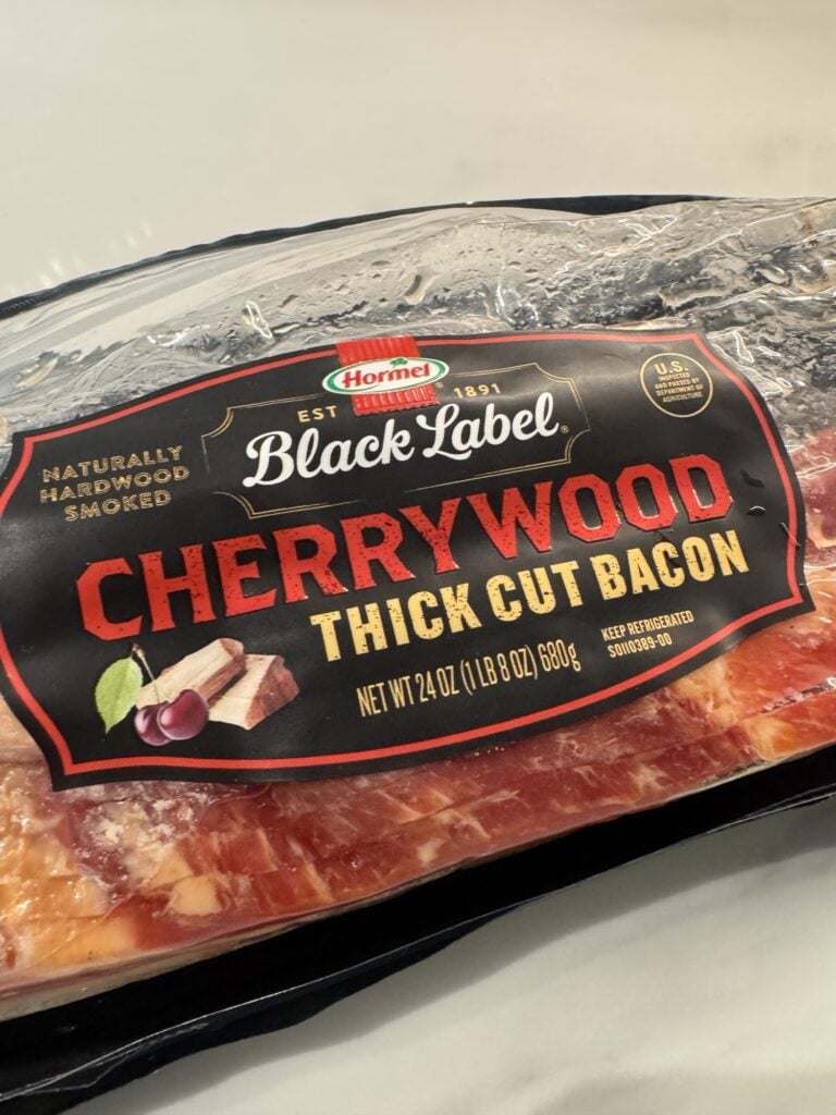 Thick cut cherrywood bacon