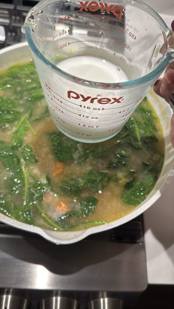 Slurry in a measuring cup