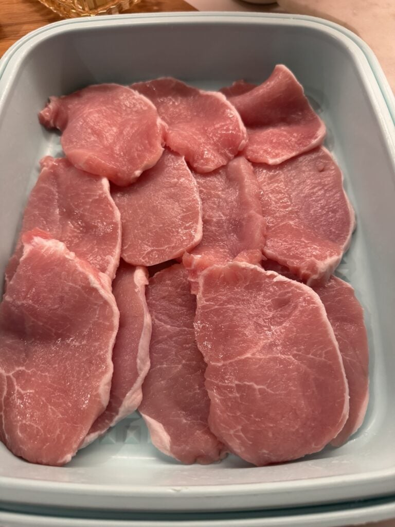 Raw pork chops