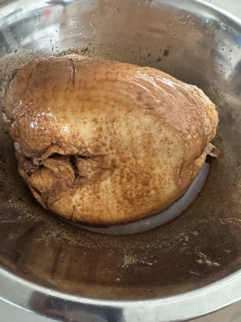 Turkey breast marinating