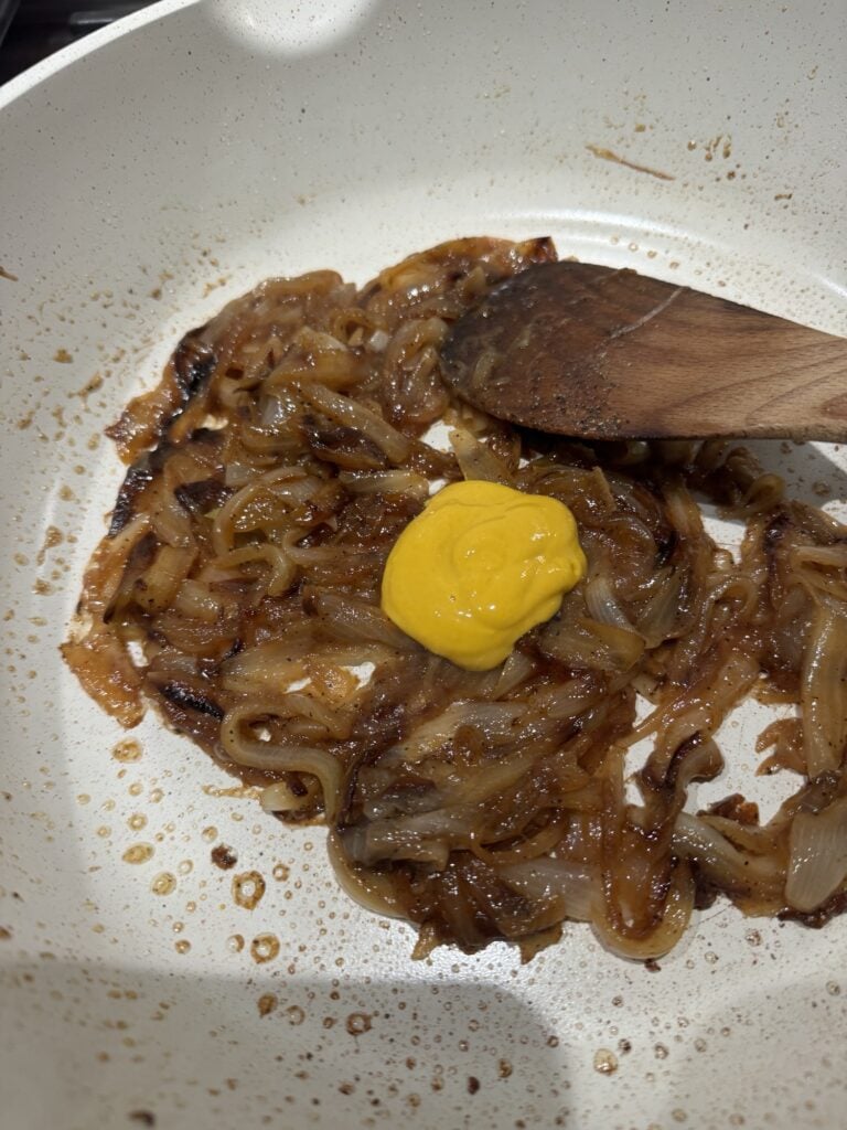 Mustard and grilled onions