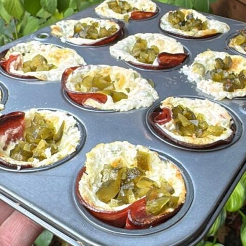 Cheesy Baked Salami Cups with Jalapeño & Jack Cheese Recipe