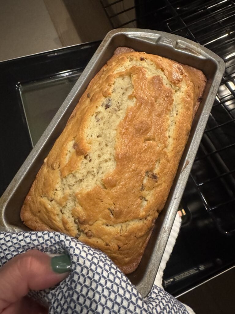 The cake after being baked before being glazed