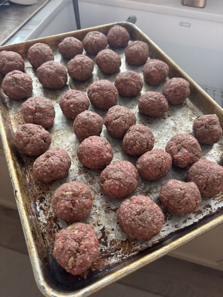 The meatballs before cooking