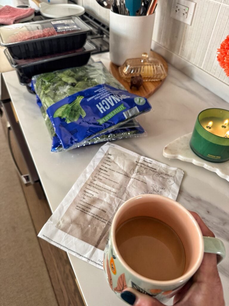 The recipe on the counter