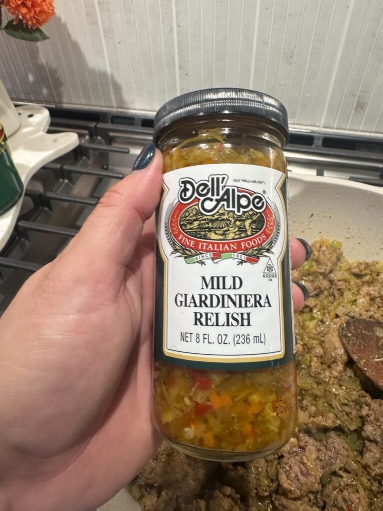 A jar of mild giardiniera