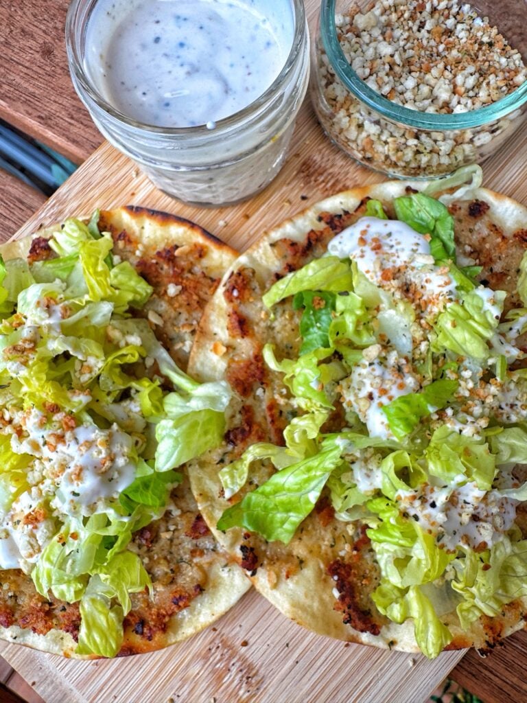 Crispy Chicken Caesar Salad Tacos