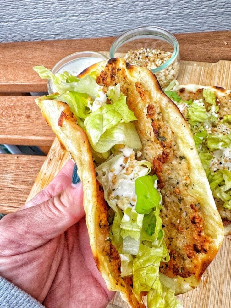 Crispy Chicken Caesar Salad Tacos