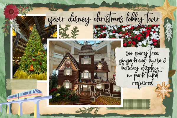 Your Disney Christmas lobby tour, see every tree, gingerbread house and holiday display - no park ticket required