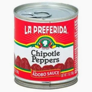 A can of chipotle peppers in adobo sauce