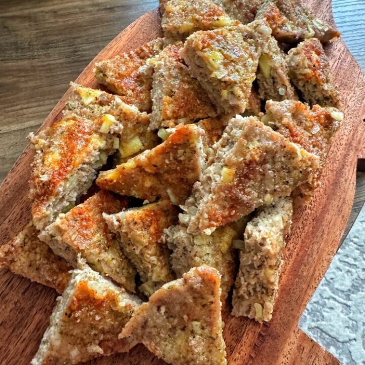 Triangles of sheet pan breakfast sausage