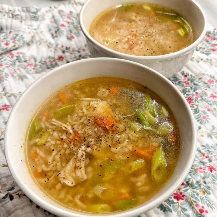 Sesame Chicken and Rice Soup