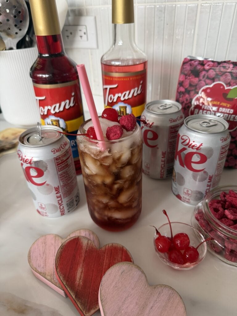 The finished drink with straw