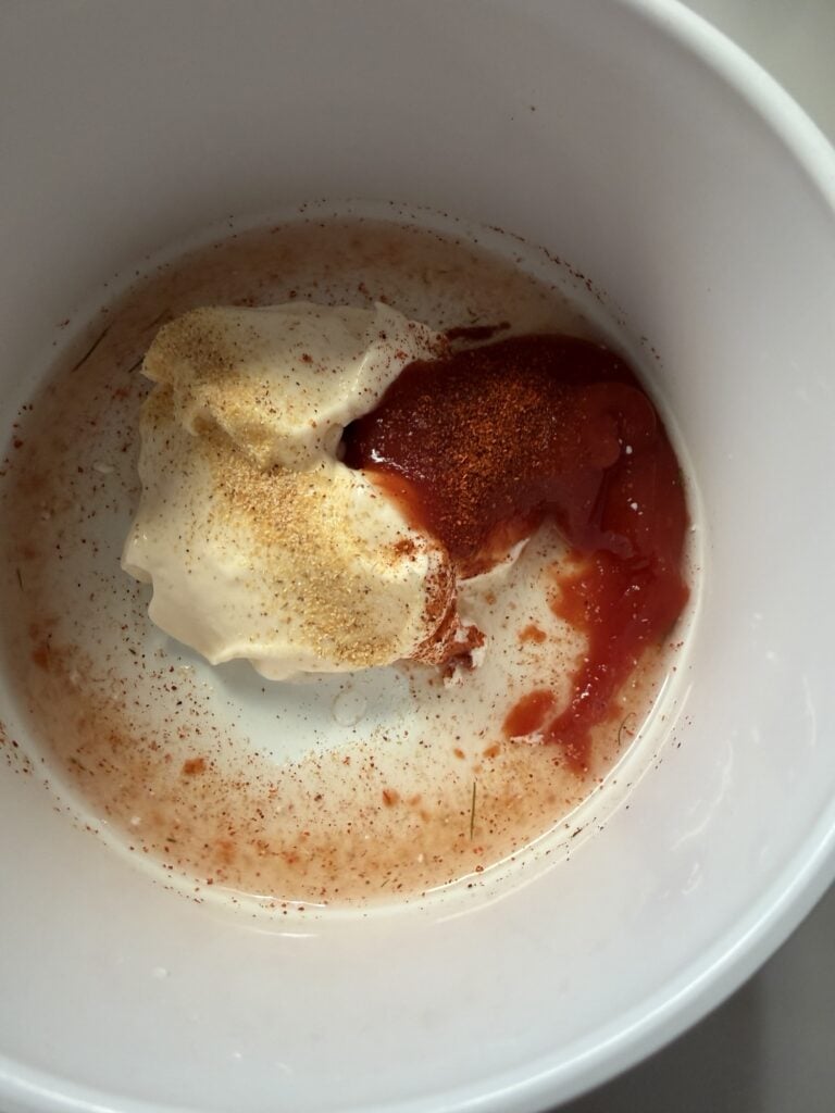 The sauce components before being mixed