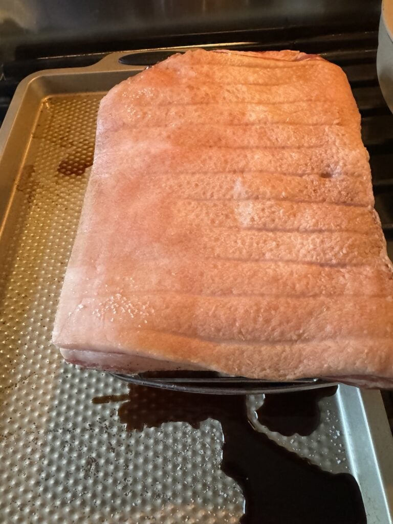 Raw pork belly