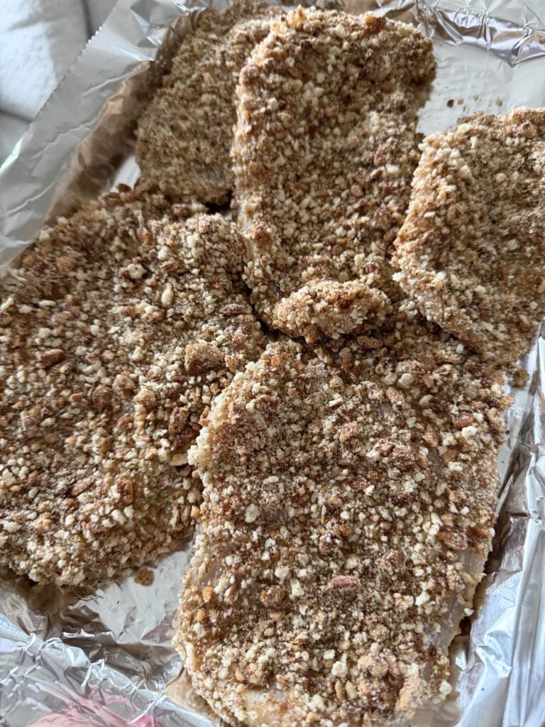 Pecan crusted chicken breasts