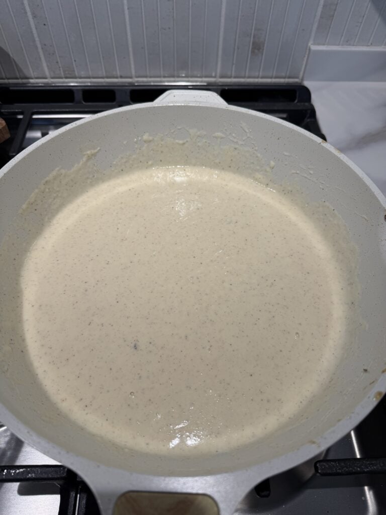 White sauce in a pan