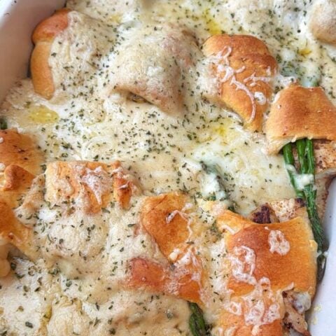 Chicken Asparagus Croissant Bake