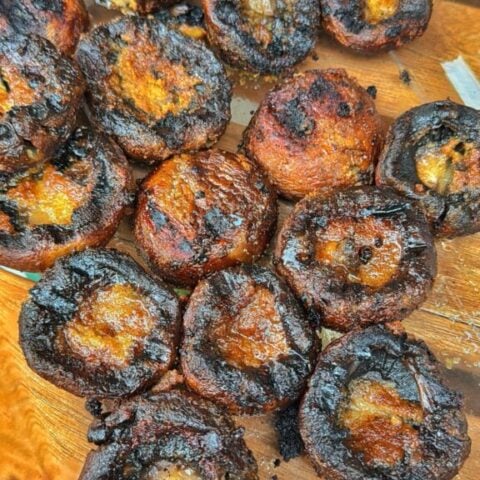 Steakhouse Style Garlic Butter Marinated Grilled Mushrooms