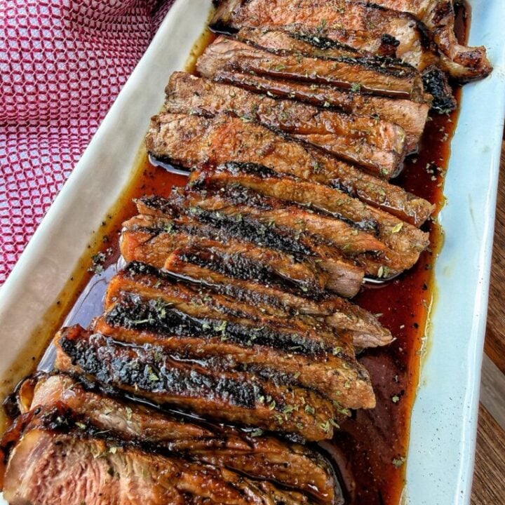 Cherry Cola Marinated Steaks with Brown Sugar Glaze