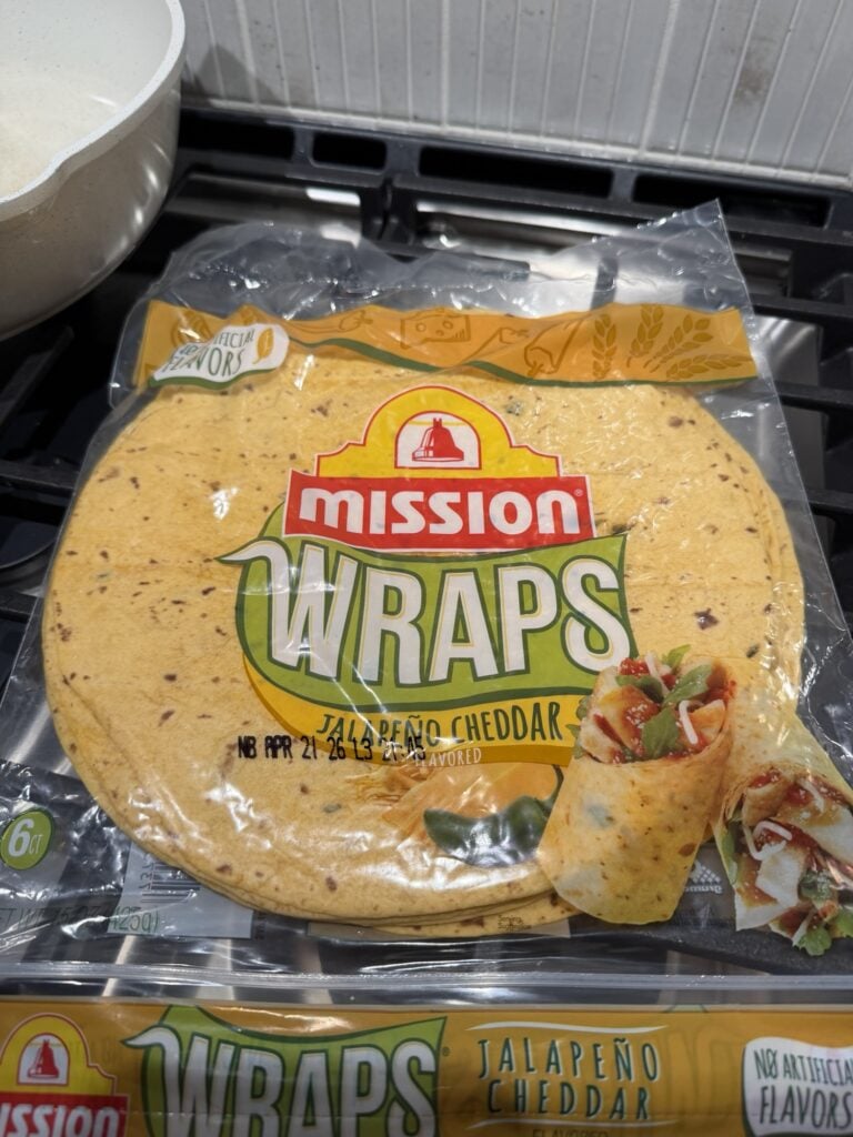 A package of Mission Jalapeño Cheddar wraps