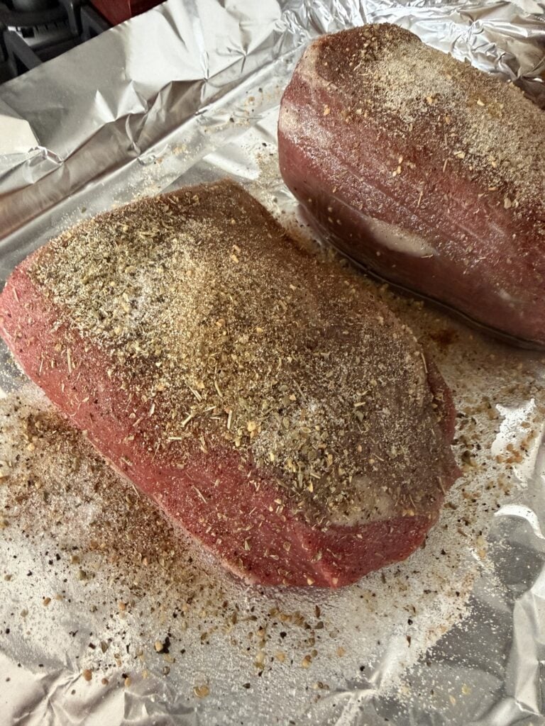 Seasoned beef round