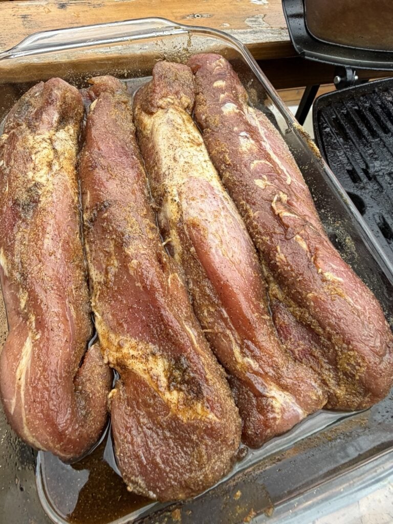 The marinated pork before cooking