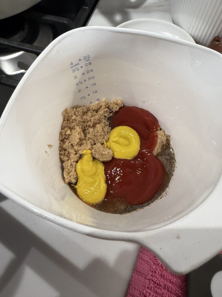 The sauce ingredients before being mixed