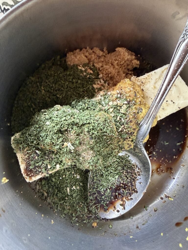 Seasonings on a stick of butter