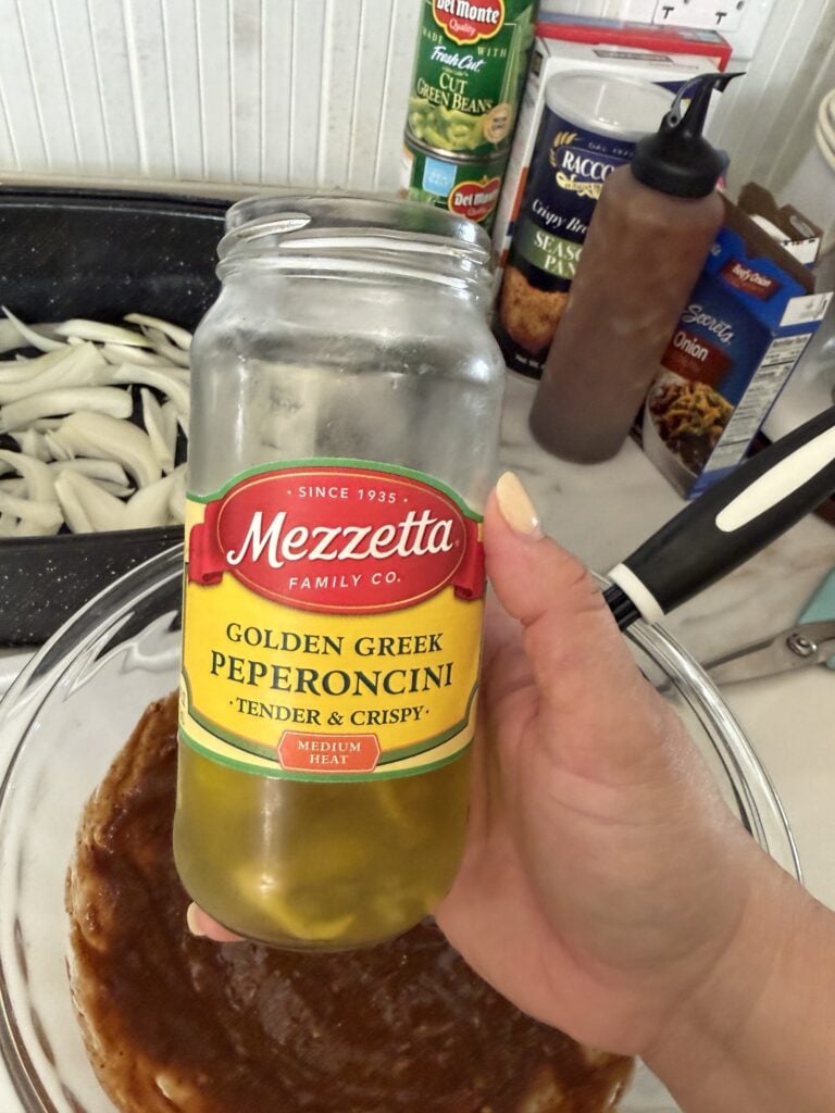 A jar of pepperoncini peppers