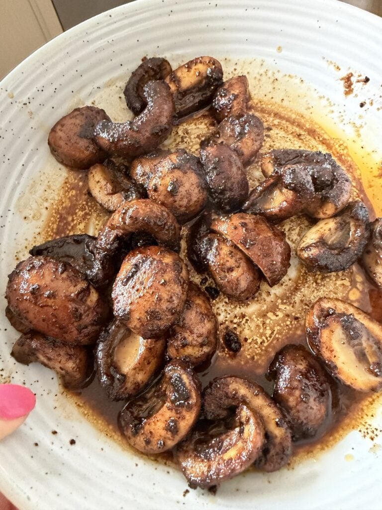 The cooked mushrooms