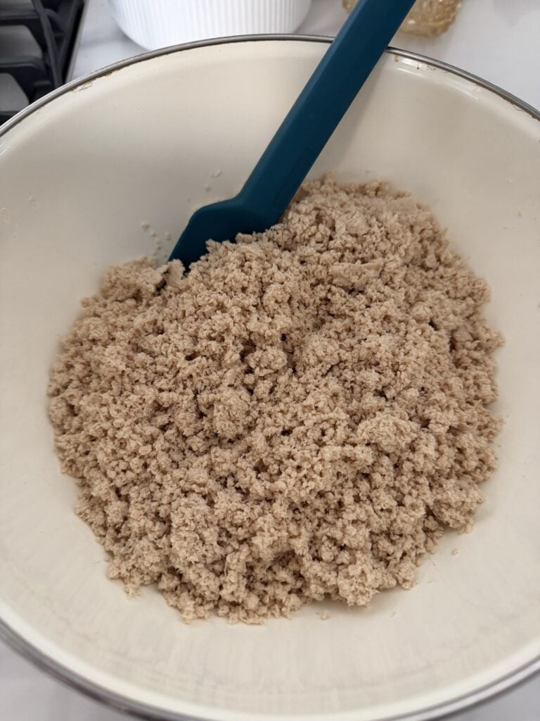 Crumbled chicken