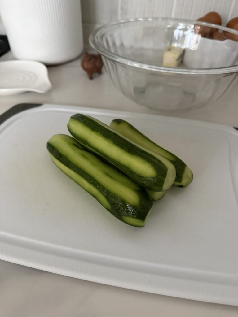 Peeled cucumbers