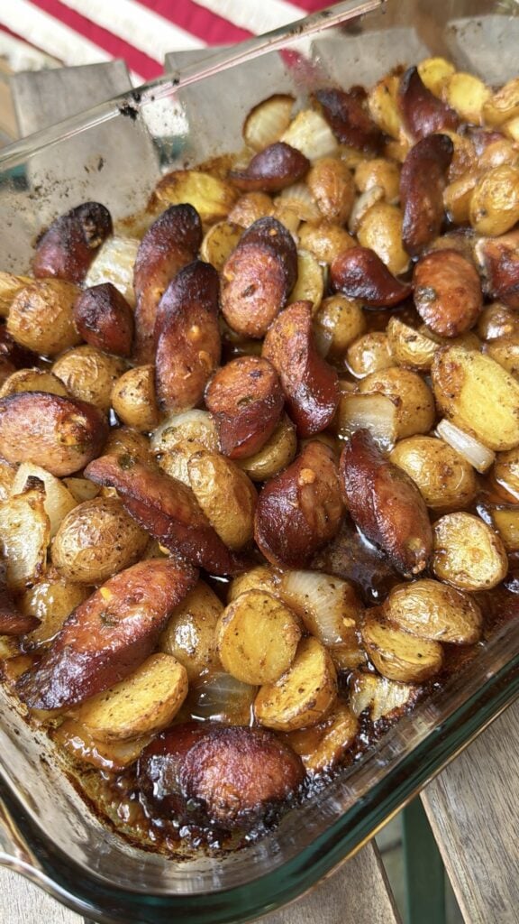 A close up of the finished dish