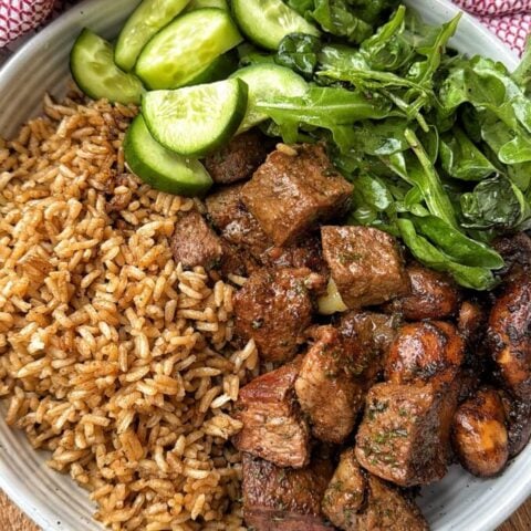 Garlic Butter Steakhouse Rice Bowls for Two Recipe
