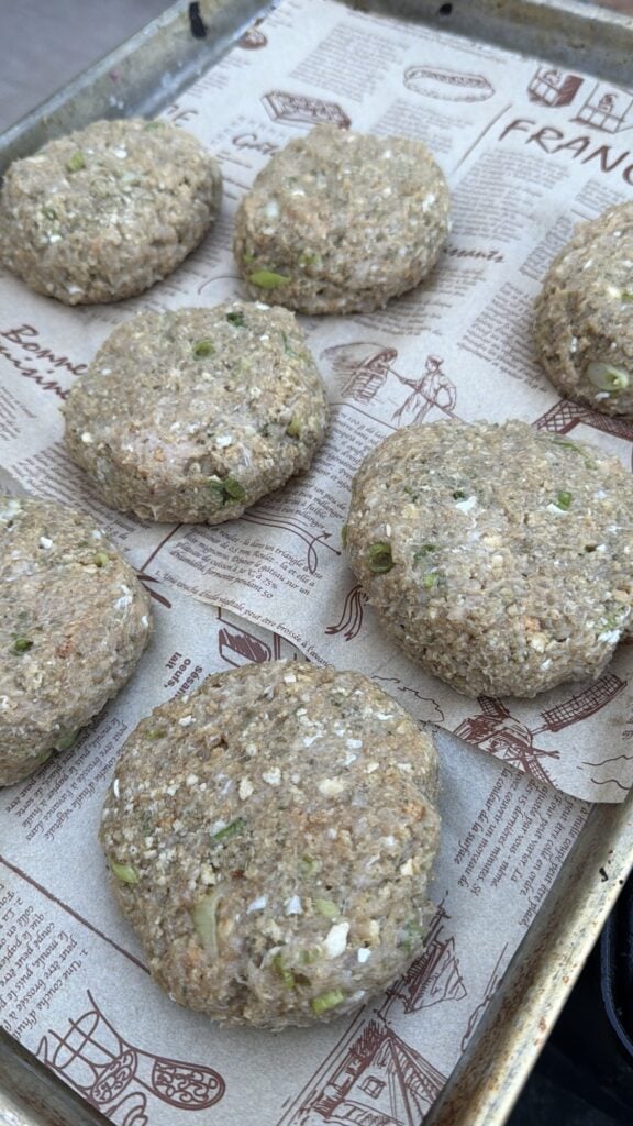 The patties before being cooked