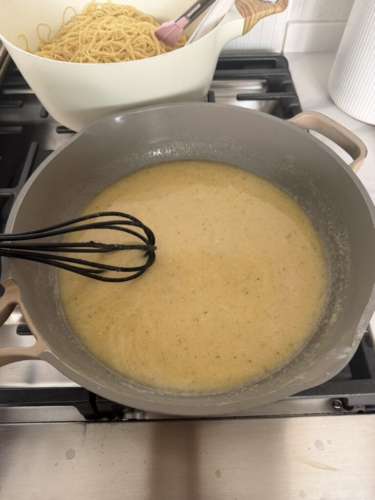 Sauce in the pan