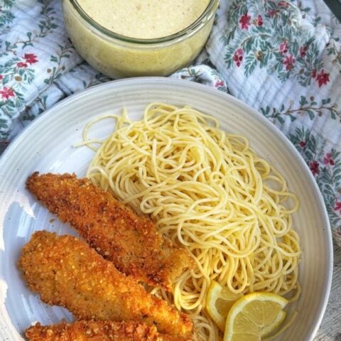 Crispy Costoletta Style Chicken Tenders with Butter Lemon Sauce Recipe