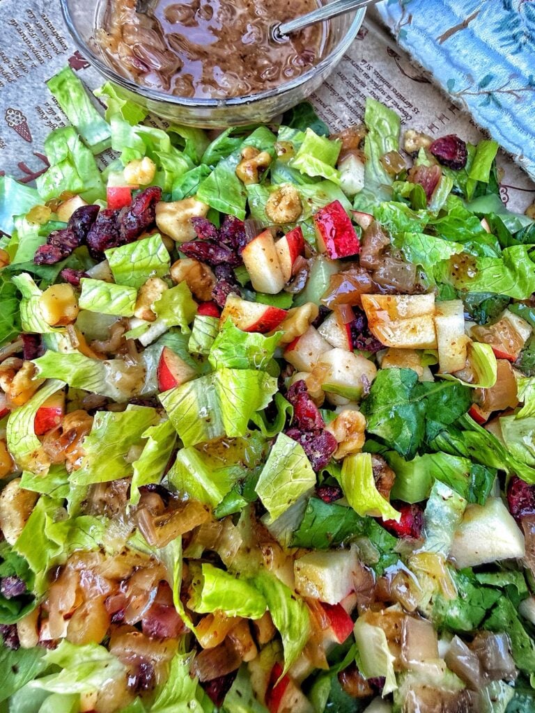 A close up of the finished salad