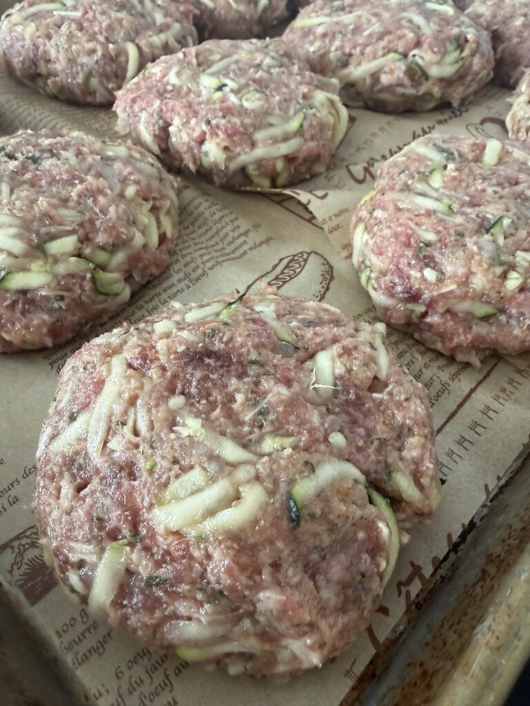 The mixture formed into patties